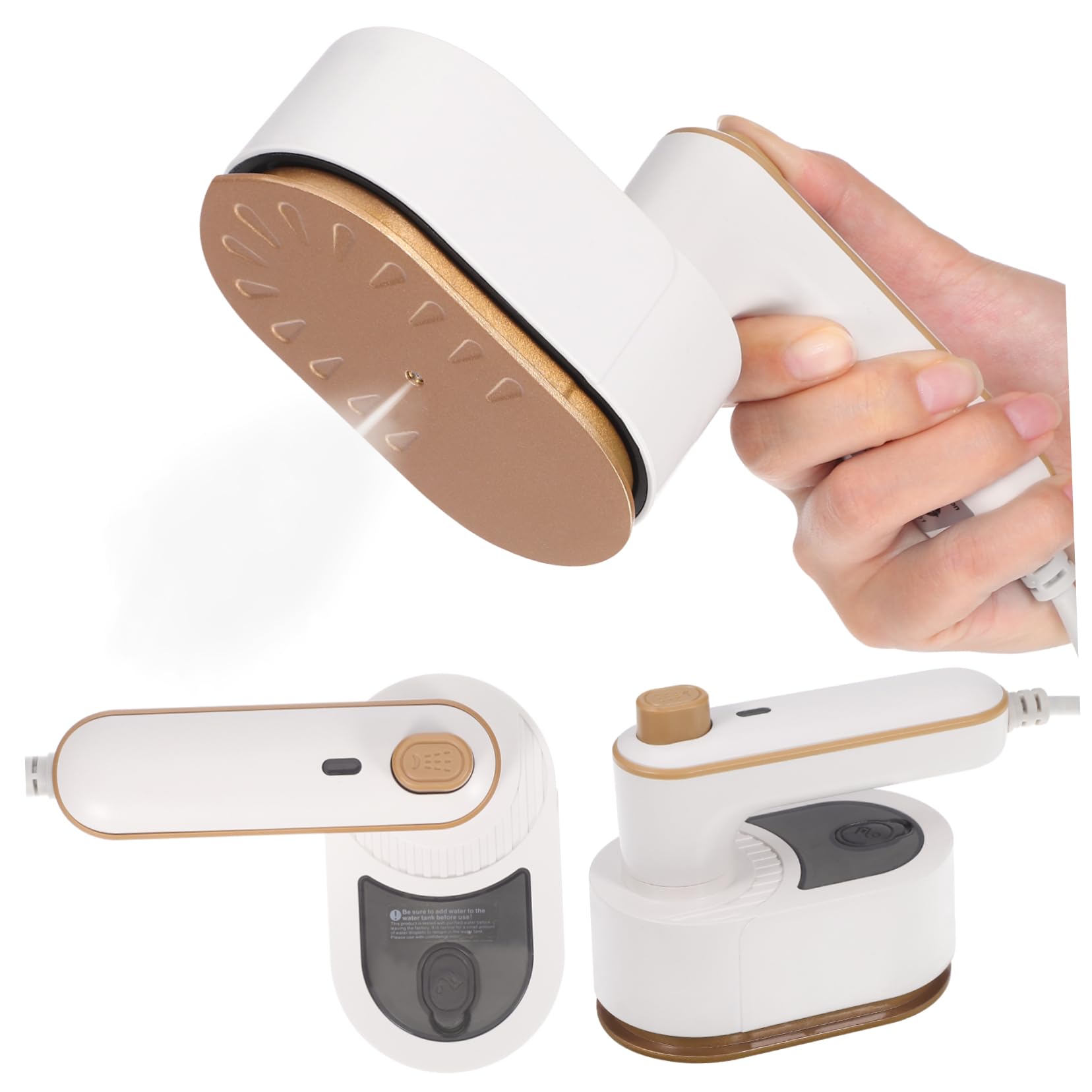 AUTSUPPL Travel Ironing Machine Mini Steam Iron Portable Handheld 180° Rotating Handle Dry Wet Steam Iron for Clothes