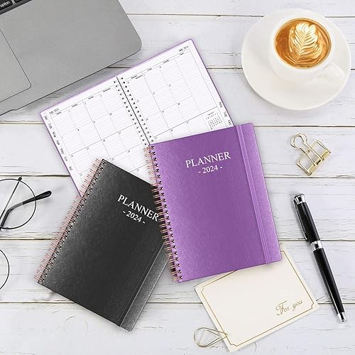 Miniatura 6 de Agenda semanal y mensual 2024 + diario para realizar seguimiento de objetivos, de enero de 2024 a diciembre de 2024, perfecta para organizar tu vida