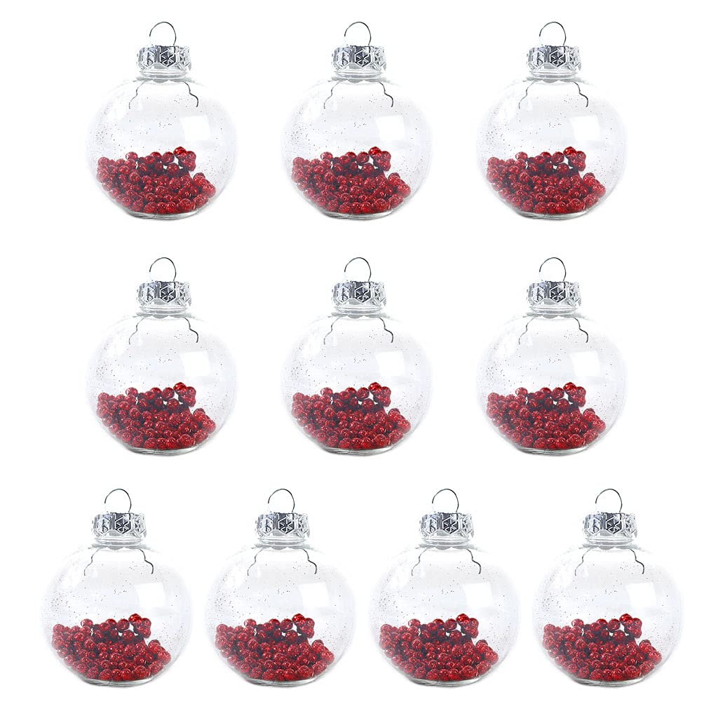 Elnwnnkc Nice 10 Pcs Multi-color Christmas Balls Transparent Decoration Tree Pendant Party Indoor Outdoor Ornaments