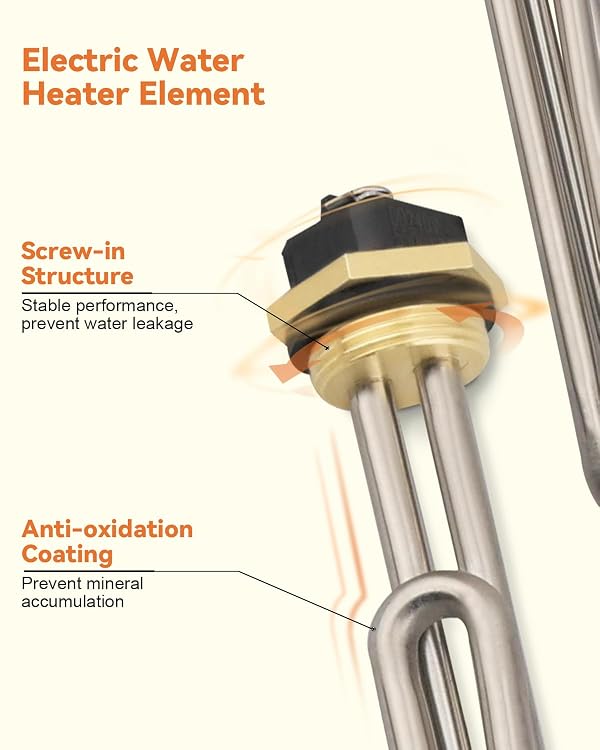 SZRKRLA Electric Water Heater Element with New Gasket Fit for Hayward H Series Comfort Zone, C-Spa XI, C-SPA-X, C-Spa IX Series Pool heaters, CZXELE7623, Screw-in 5.5KW 240V Heating Element by SZRKRLA - Image 3