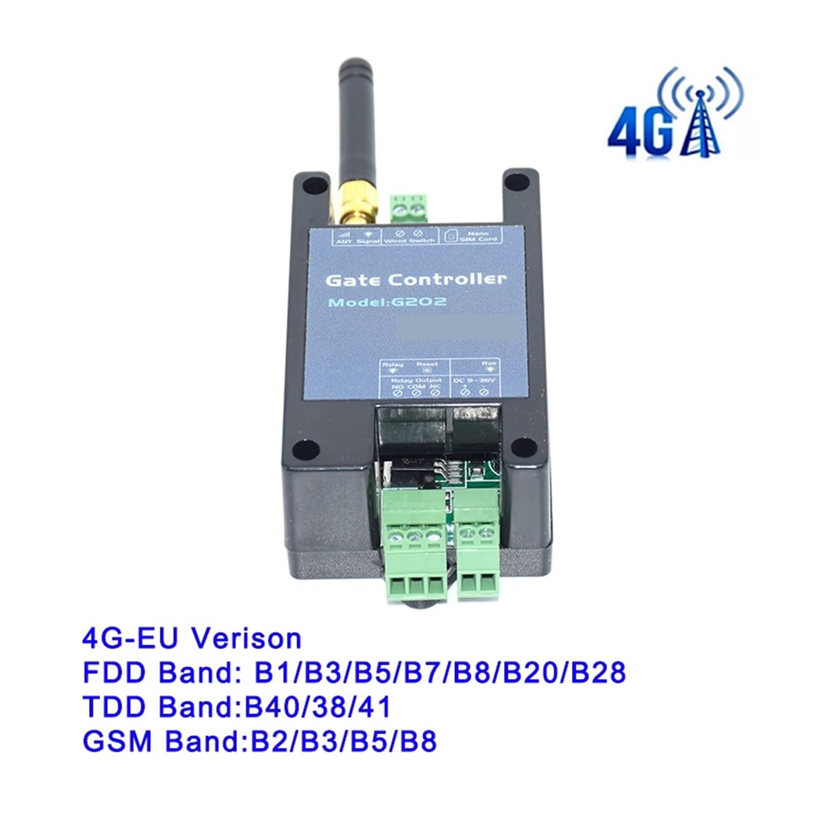 Kontroler bramy GSM 4G LTE Zdalne sterowanie SMS Włącznik/wyłącznik przekaźnika do automatycznego otwierania przesuwnej Wejście do domu i ogrodu