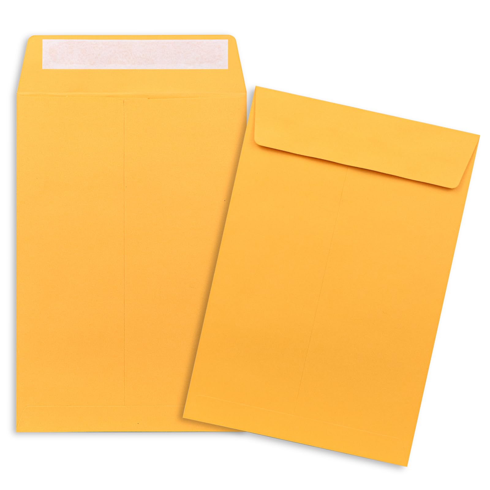 6x9 Self-Seal Envelopes 50 Pack - Manilla Catalog Mailing Envelopes for Photos, Cards, Documents