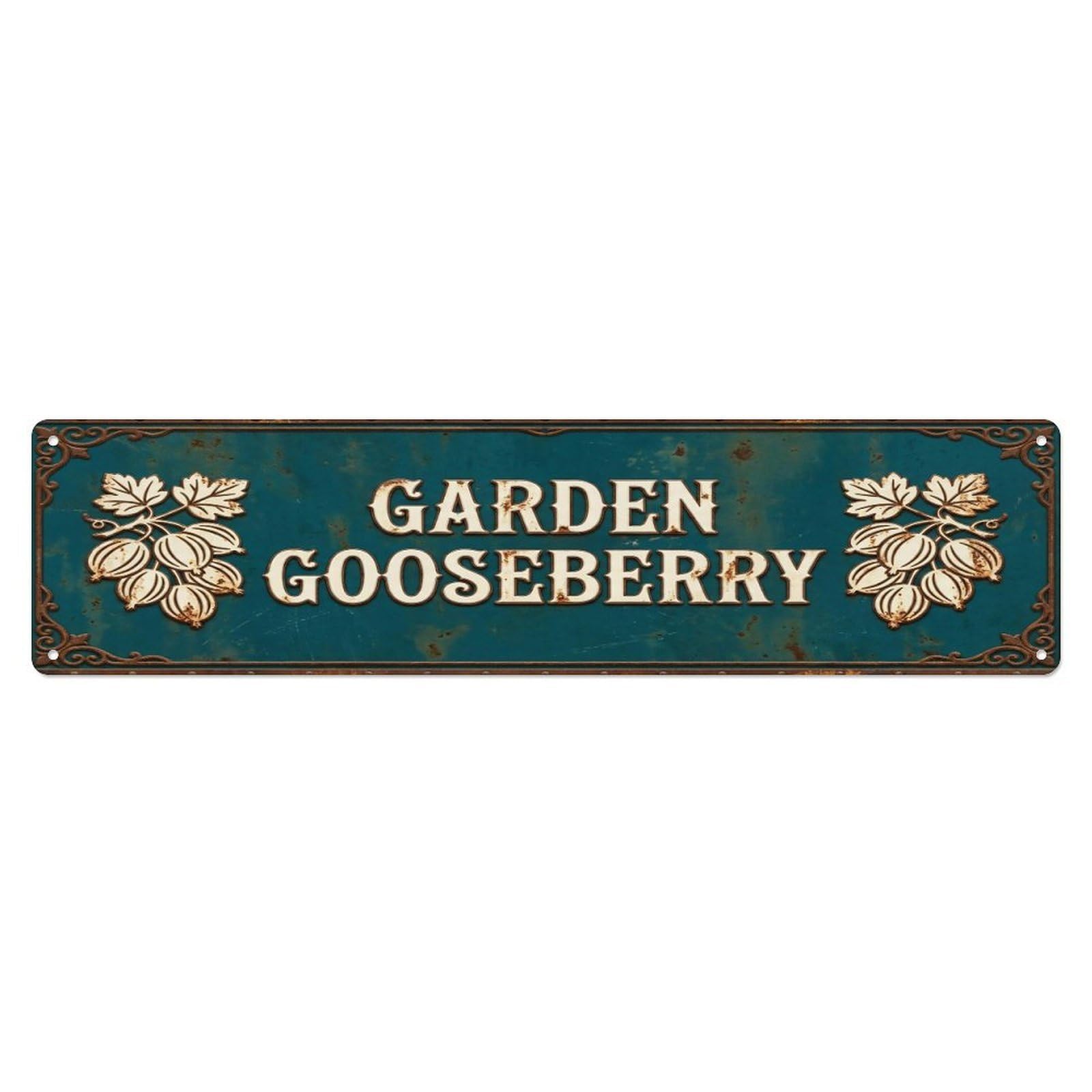 GARDEN GOOSEBERRY Vintage Berry Rustic Farmhouse Metal Tin Sign