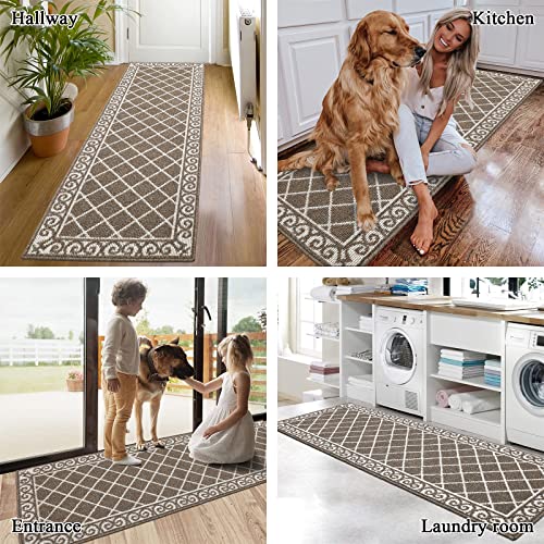 Hebe Hallway Runner Rug 24”X71” Front Door Runner Indoor Entrance Non Slip Absorbent Kitchen Runner Rug Washable Entryway Runner Low Profile Floor Carpet For Laundry Room Bedroom #TOP2