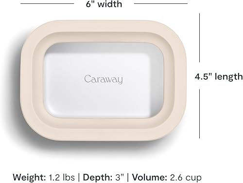 Miniatura 3 de Caraway Juego de almacenamiento de alimentos de vidrio de 6 piezas, recipientes de almacenamiento de vidrio de 2.6 tazas para alimentos (6), vidrio