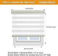 Vista 27 de Persilux Cordless Zebra Blinds for Windows Free-Stop Roller Window Shades (22" W X 64" H, Grey) Dual Layer Light Control for Day and Night, Light