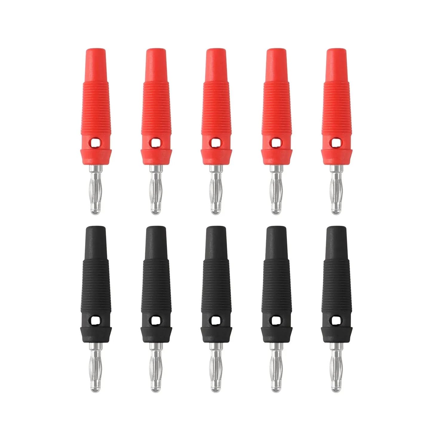 Dtmeng 10x 4mm Bananenstecker, 32A Stapelbar Büschelstecker Adapter, gefedert Stecker, Schraubentyp/lötfrei für Multimeter Lautsprecherkabel Kabel Elektronik & Foto