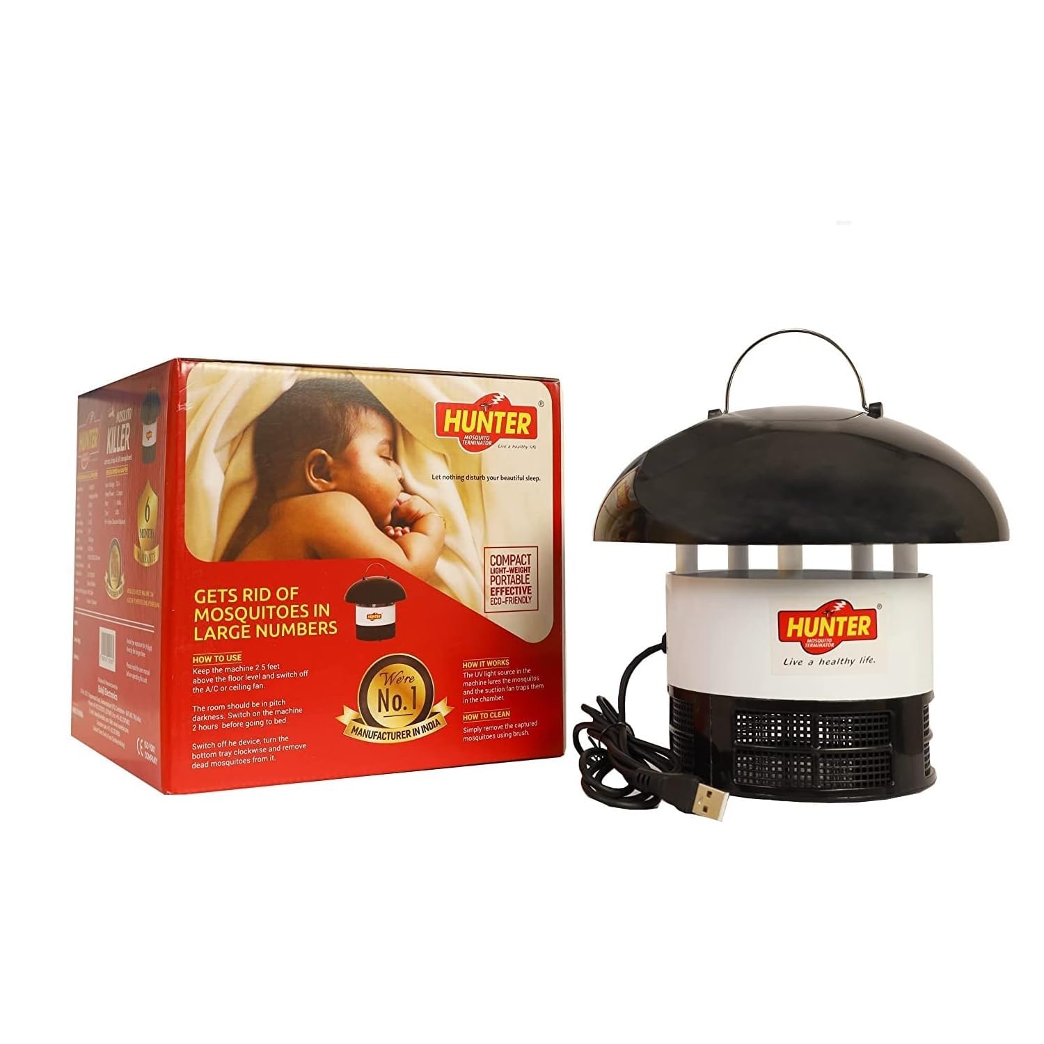 Hunter Mosquito Killer Machine | Mosquito Trap Machine Eco Friendly Electronic Device with Adapter, 6 Months Warranty, (Pack of 1, Black) (B0BQRP59WS) Amazon Price History, Amazon Price Tracker