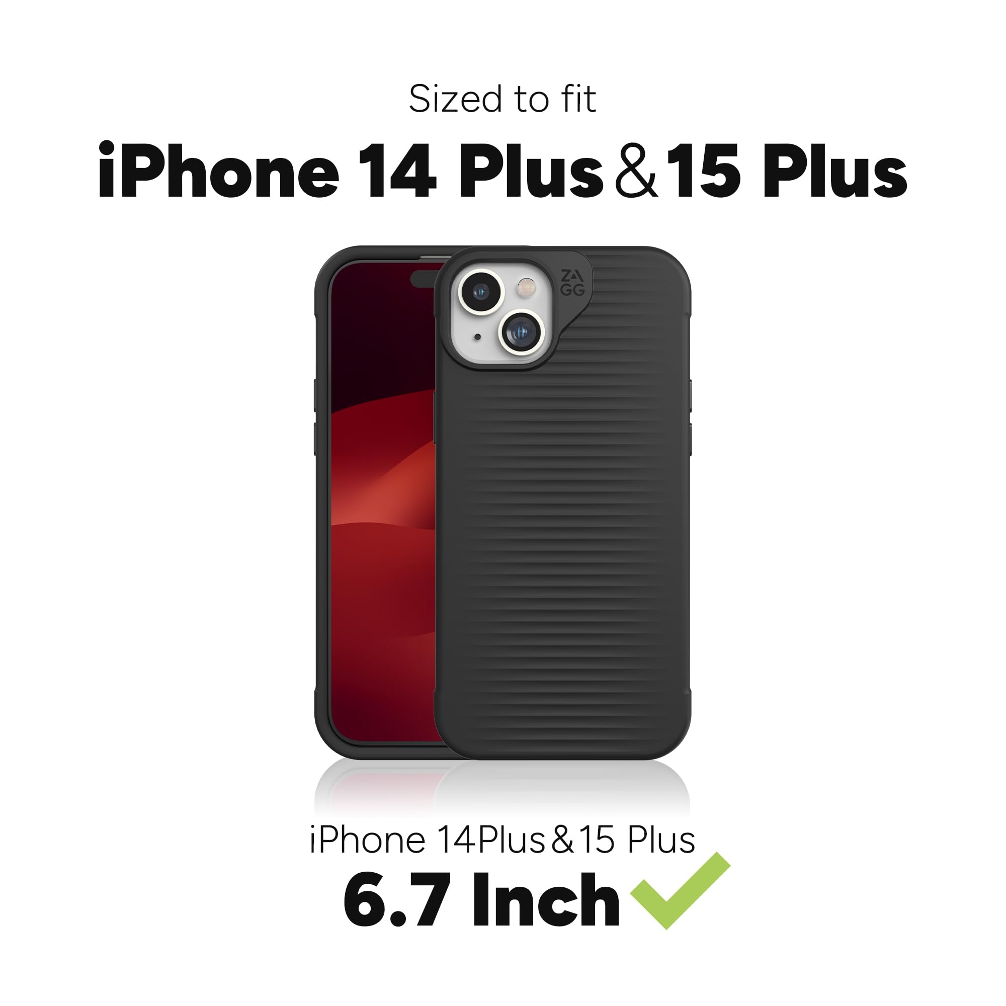 ZAGG Luxe Snap - Funda protectora para teléfono celular, protección contra caídas (3 m), material de grafeno duradero, delgada y ligera, color negro