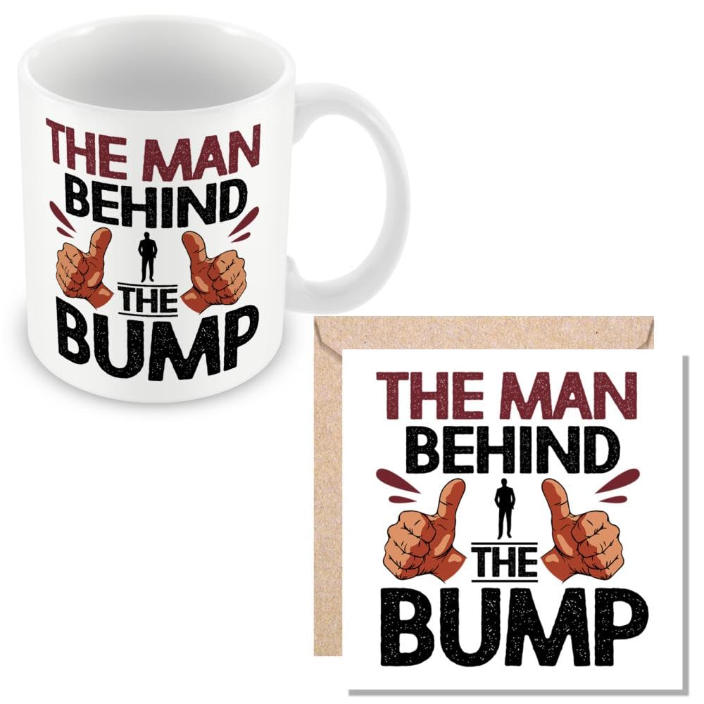 MUGGZ Mug & Card Gift for Expectant/New Dad - The Man Behind The Bump - Giftset - Made in The UK — image 1