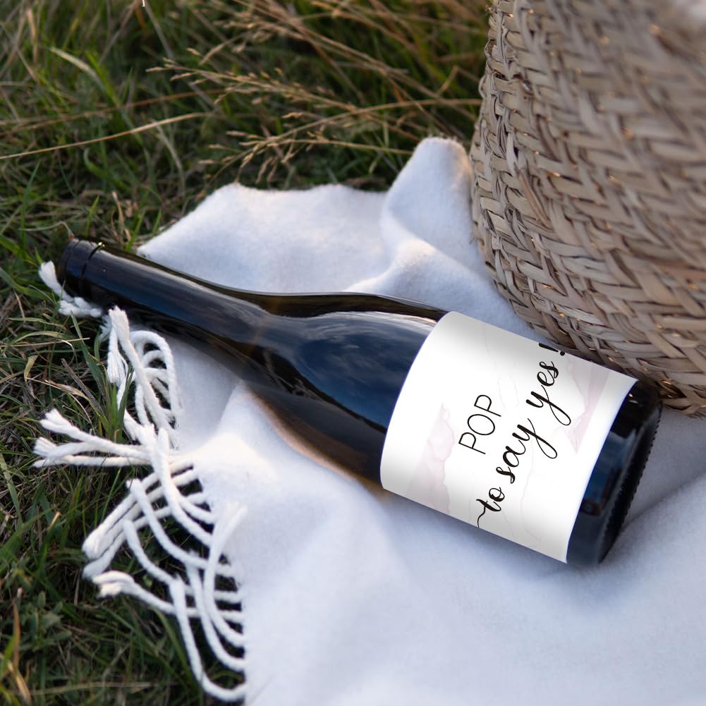 Etichette per bottiglie di champagne mini da sposa, proposta di damigella d' onore Pop per dire sì, damigella d'onore, etichetta di proposta - Italia