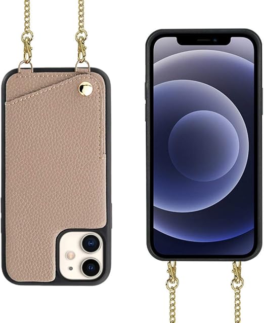 Amazon Com Iphone 12 Wallet Case 6 1 Inch Jlfch Iphone 12 Pro Wallet Card Holder Case With Adjustable Crossbody Strap Leather Handbag Case Women Girly Protective For Apple Iphone 12 12 Pro Coffee