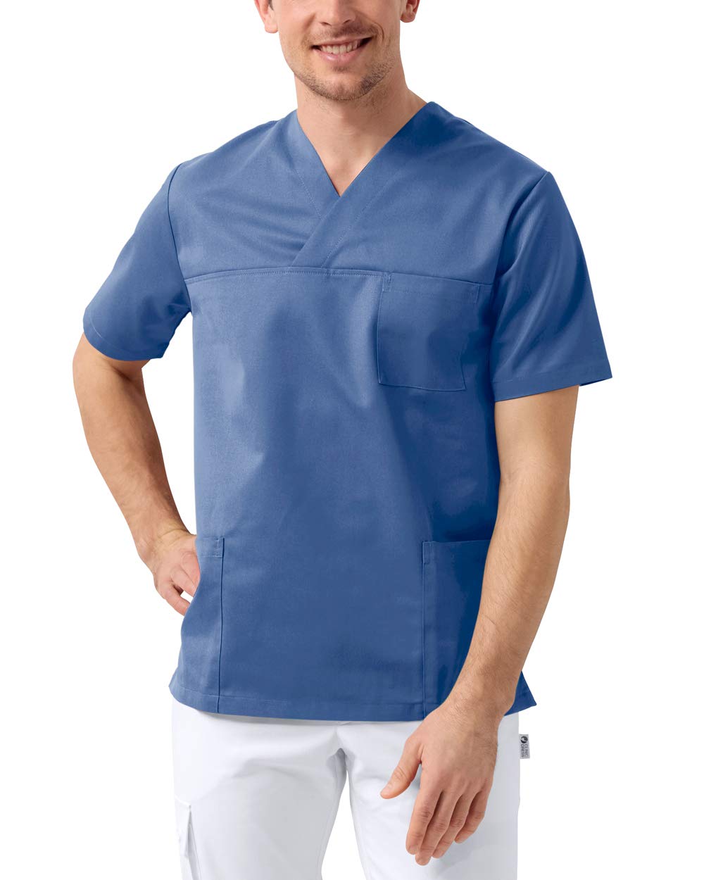 CLINIC DRESS Schlupfkasack im Doppelpack Unisex Kasacks Schlupfhemd für die Pflege oder Medizin in 100% Baumwolle 60 Grad Wäsche