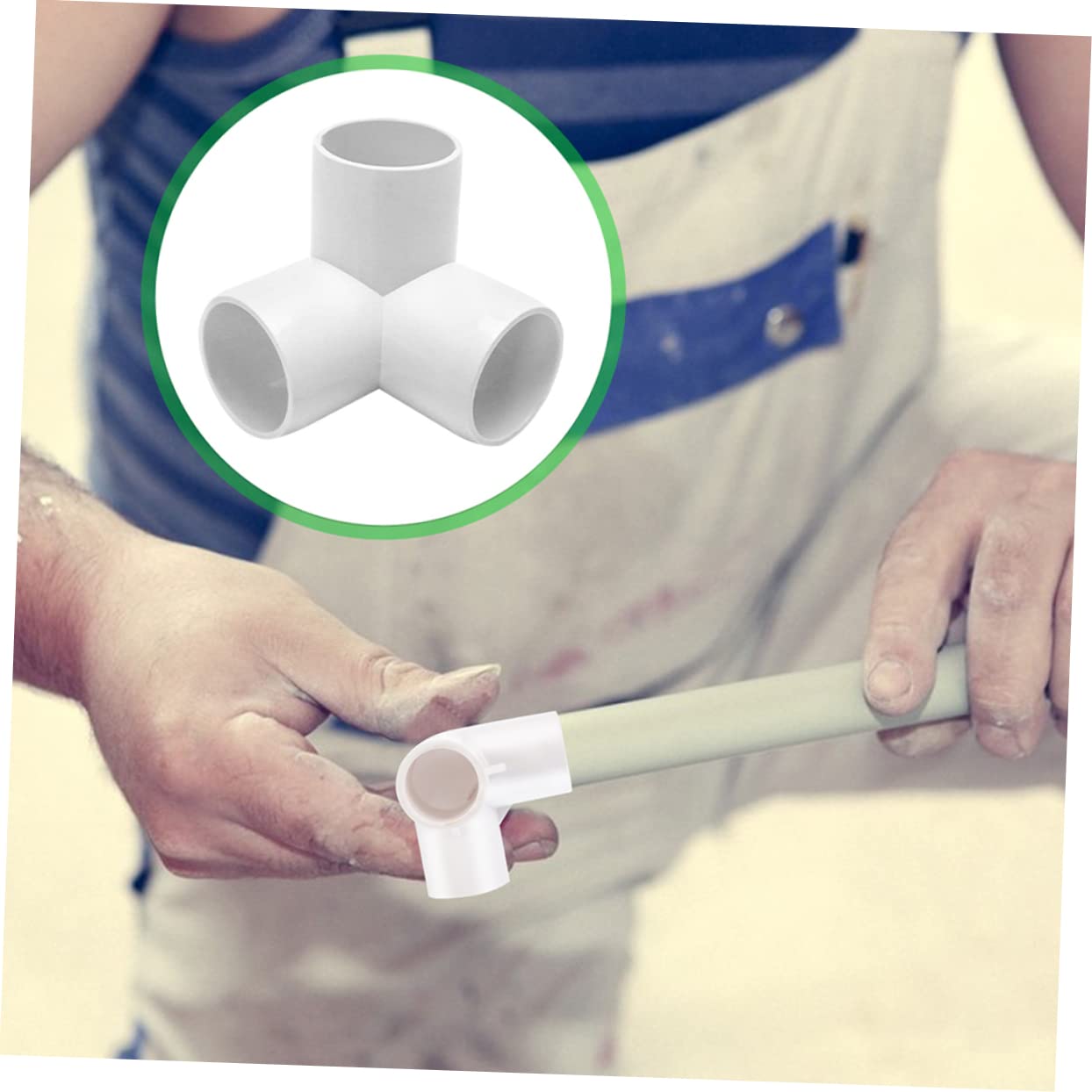 Hemobllo Raccordo a 3 Vie in Pvc Bianco, 12 Pezzi, Leggero e Resistente Agli Urti, per Scaffalature e Sistemi di Coltivazione senza Suolo