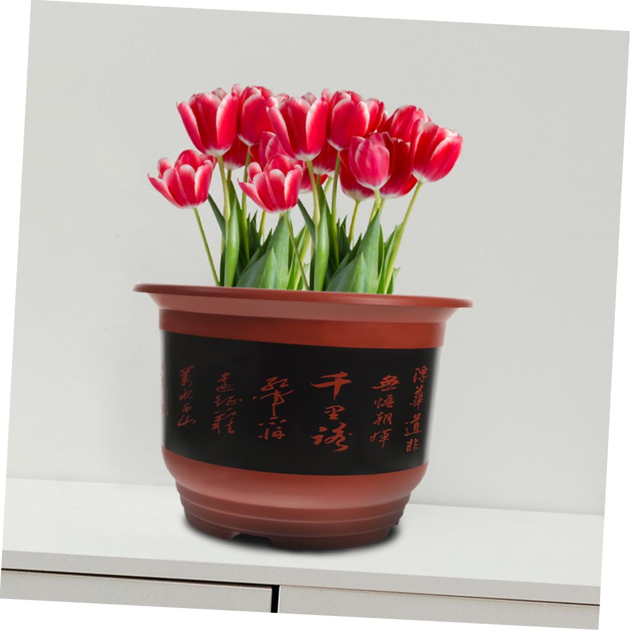 POPETPOP 2Pcs Plastic Orchid Nursery Pot Height Indoor Flower Planter with Drainage for Healthy Plant Growth Durable and Aesthetic Design