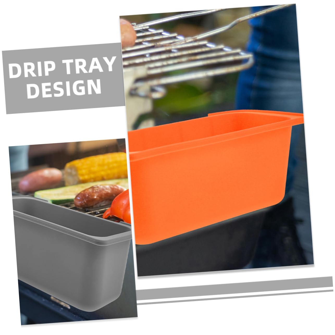 BEBEMOKO Outdoor Drip Pan Liner for BBQ Oil Box Silicone Grease Catcher Liner Replacement for