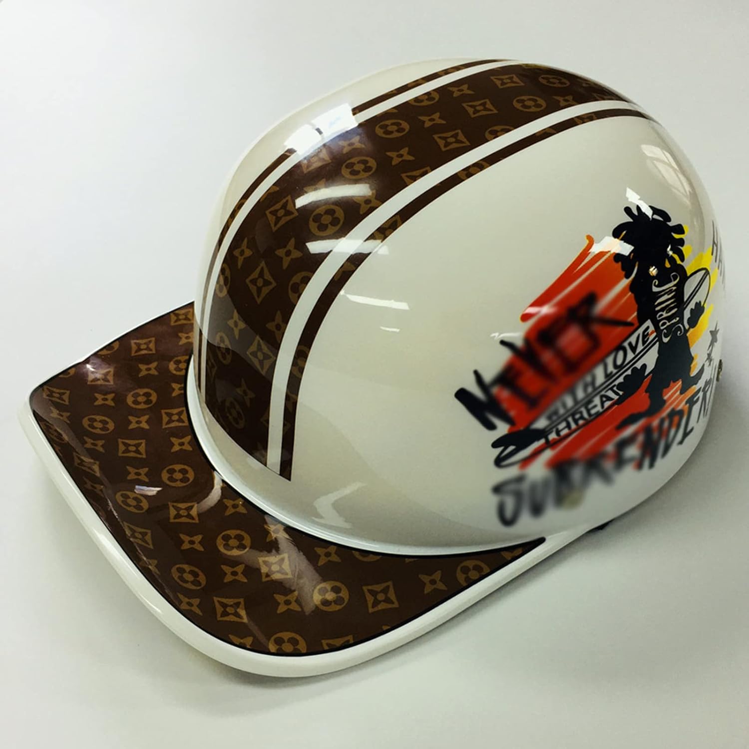 Baseball Motorcycle Helmet Vintage Open Face Baseball Cap