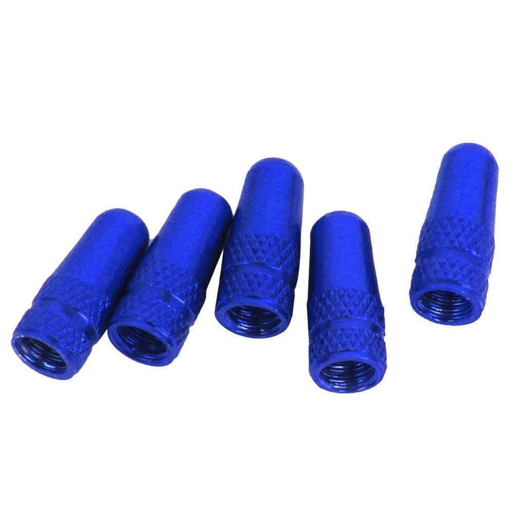 Namvo Blue 5Pcs Bicycle Presta Wheel Rims Tyre Stem Air Valve Caps Dust Cover