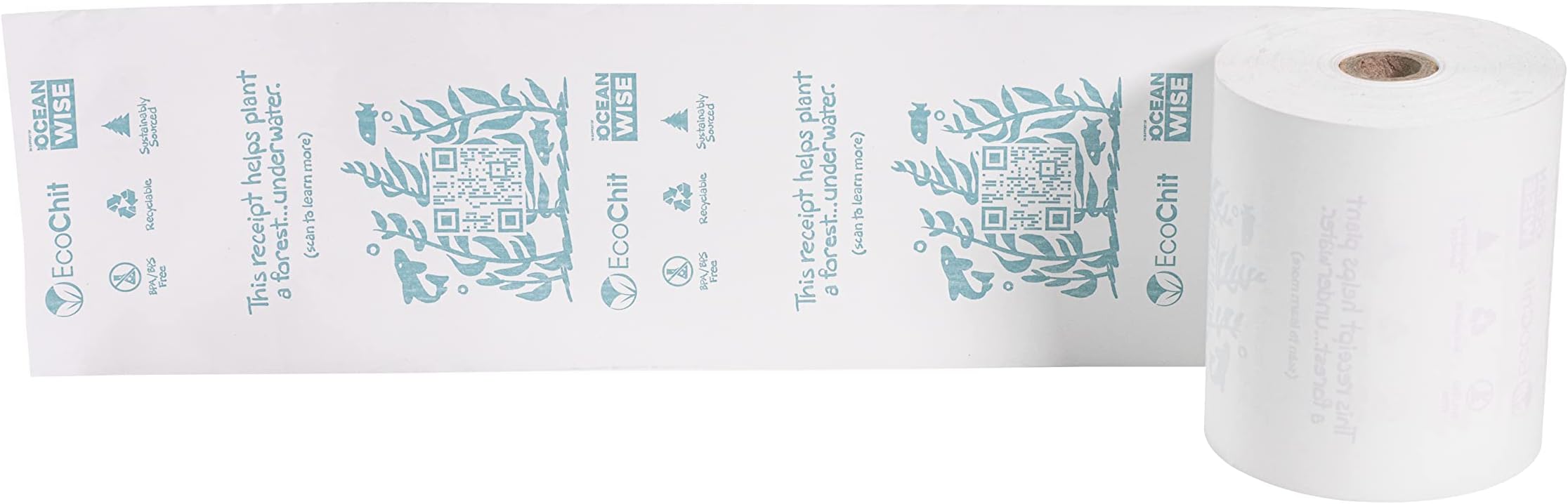 Phenol-Free Thermal Paper Rolls, 3-1/8" x 200', Every Case Helps Plant Underwater Kelp Forests, Case of 25