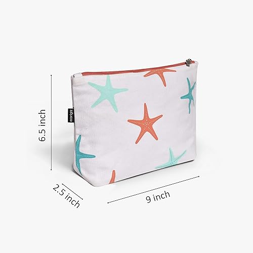 Miniatura 2 de Eco Right Bolsa de cosméticos de lona bolsa de maquillaje de viaje para mujeres y niñas, organizador de monedero con cremallera, elegante estética