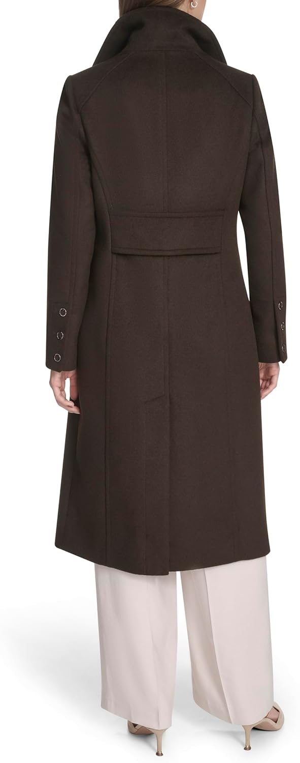 Kenneth Cole Women's Classic Wool Walker W Three Button Stand Collar and Back Belt Detail - Image 4