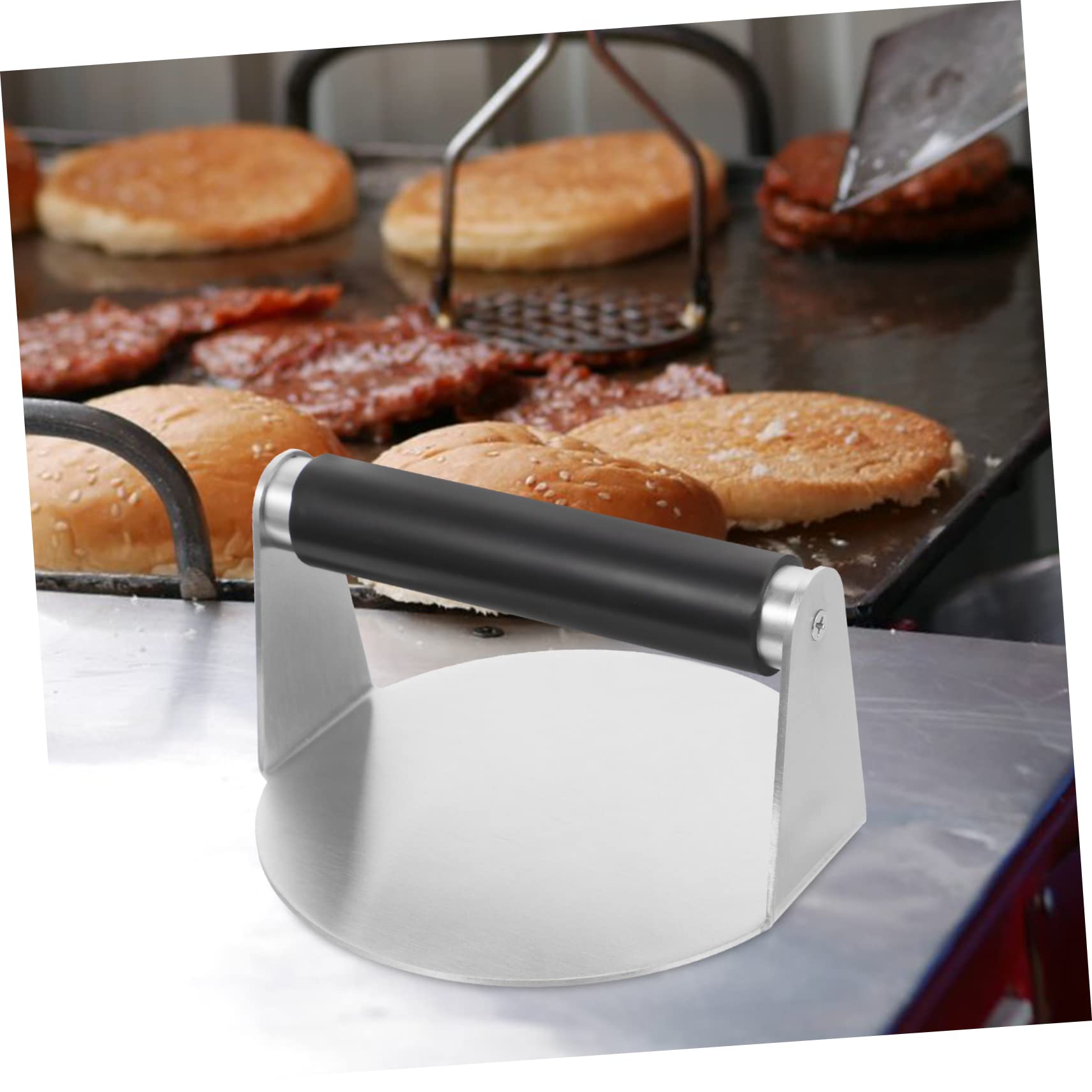 Toyvian Pressa per Hamburger in Acciaio Inox Manico Ergonomico da Cucina