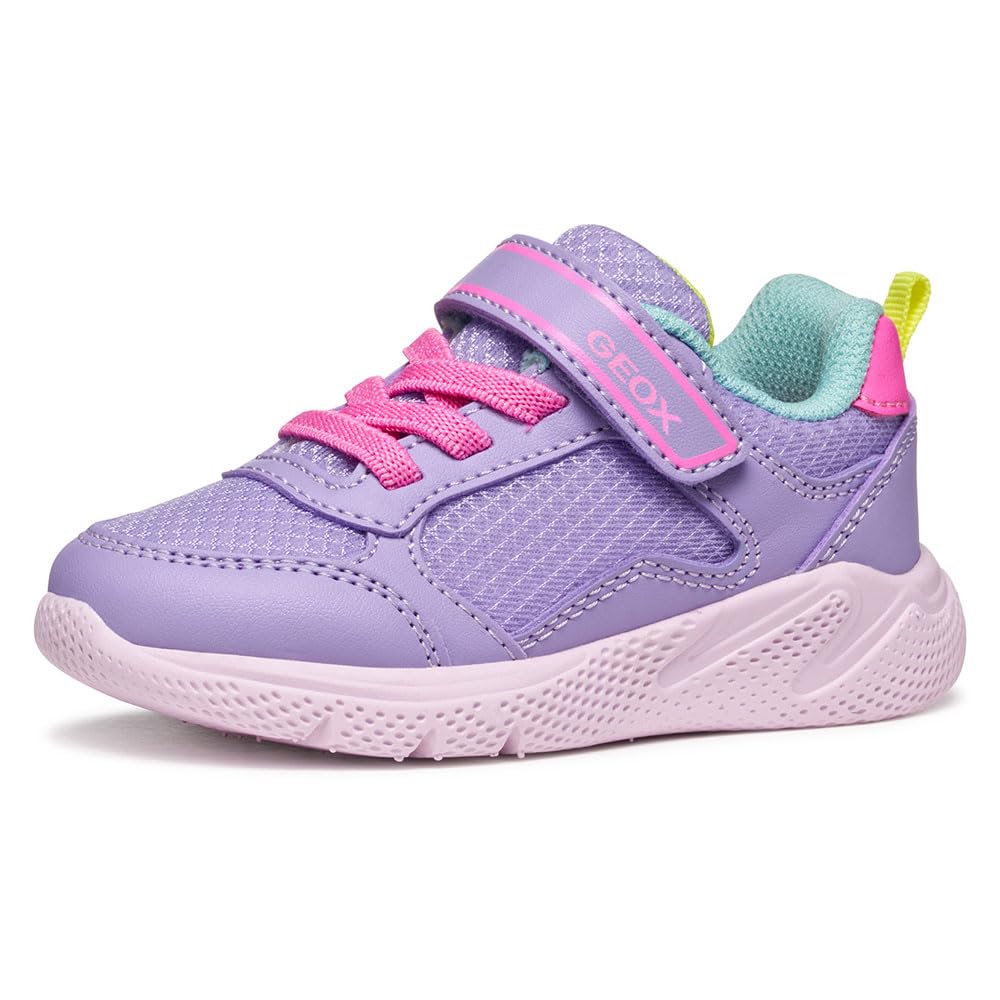 Geox B Sprintye Girl, Zapatillas Niñas, Dk Lilac Fluo Fuchsi, 25 EU