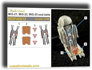 METALLIC DETAILS MDP48012 1/48 MiG-21, MiG-23, MiG-25 seat Belts Aircraft kit
