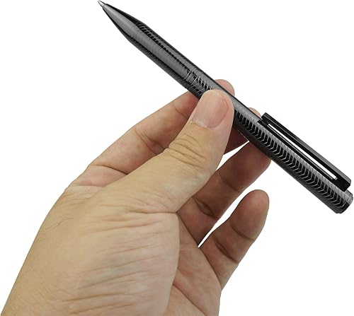 Miniatura 4 de STONEGO Bolígrafo de metal cromado sin tapa, tinta negra de 0.039 pulgadas (0.039 in), punta media, escritura suave, bolígrafo retráctil de acero