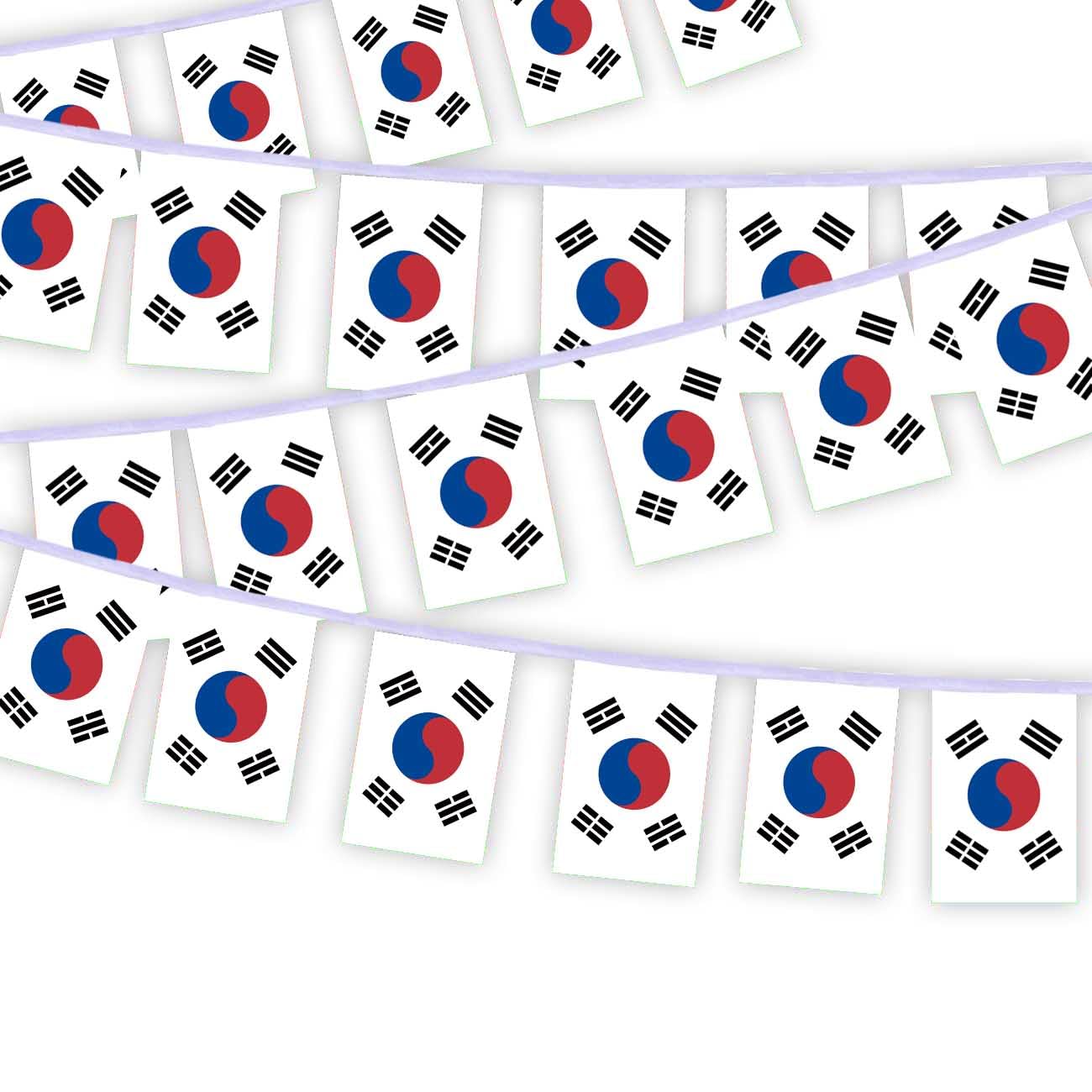 30 PCS the republic of korea Flag String,32 FT South Korean Decor Bunting,Decoration Banner for Outdoor Indoor Patio Yard Decor