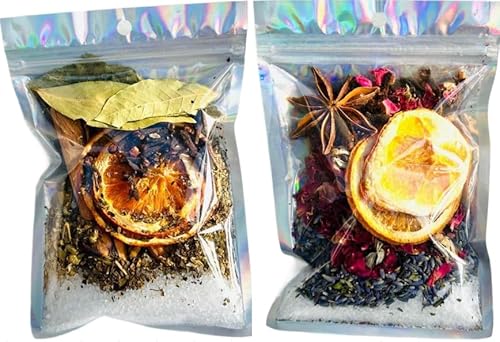2Pcs Intention Simmer Pot Blends, Reiki-Infused Simmer Pot Mix for Stove Potpourri, for Home Fragrance, Manifestation, and Energy Cleansing, Unique Mindfulness & Spiritual Gift Idea