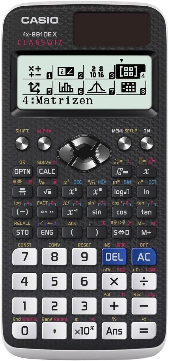 DynaTech Casio FX-991DE X mit Geometrie Zirkelset für Schule & Studium