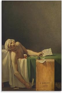 Famous Paintings Death of Marat by Jacques Louis David Print Photo Art Painting Canvas Poster Home Decorative Bedroom Modern Decor Posters 08x12inch(2