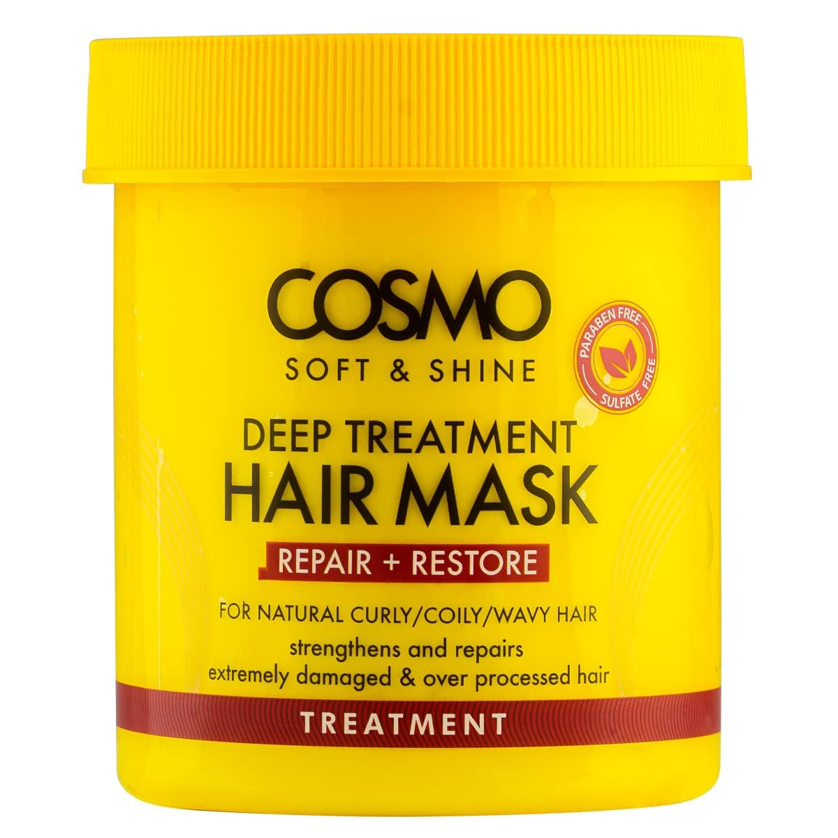 CD COSMO DESIGNS Soft & Shine Deep Treatment Hair Mask 450g | Repair and Restores | For Natural Curly/coily/wavy Hair | Strengthens and Repairs Damaged Hair | Yellow