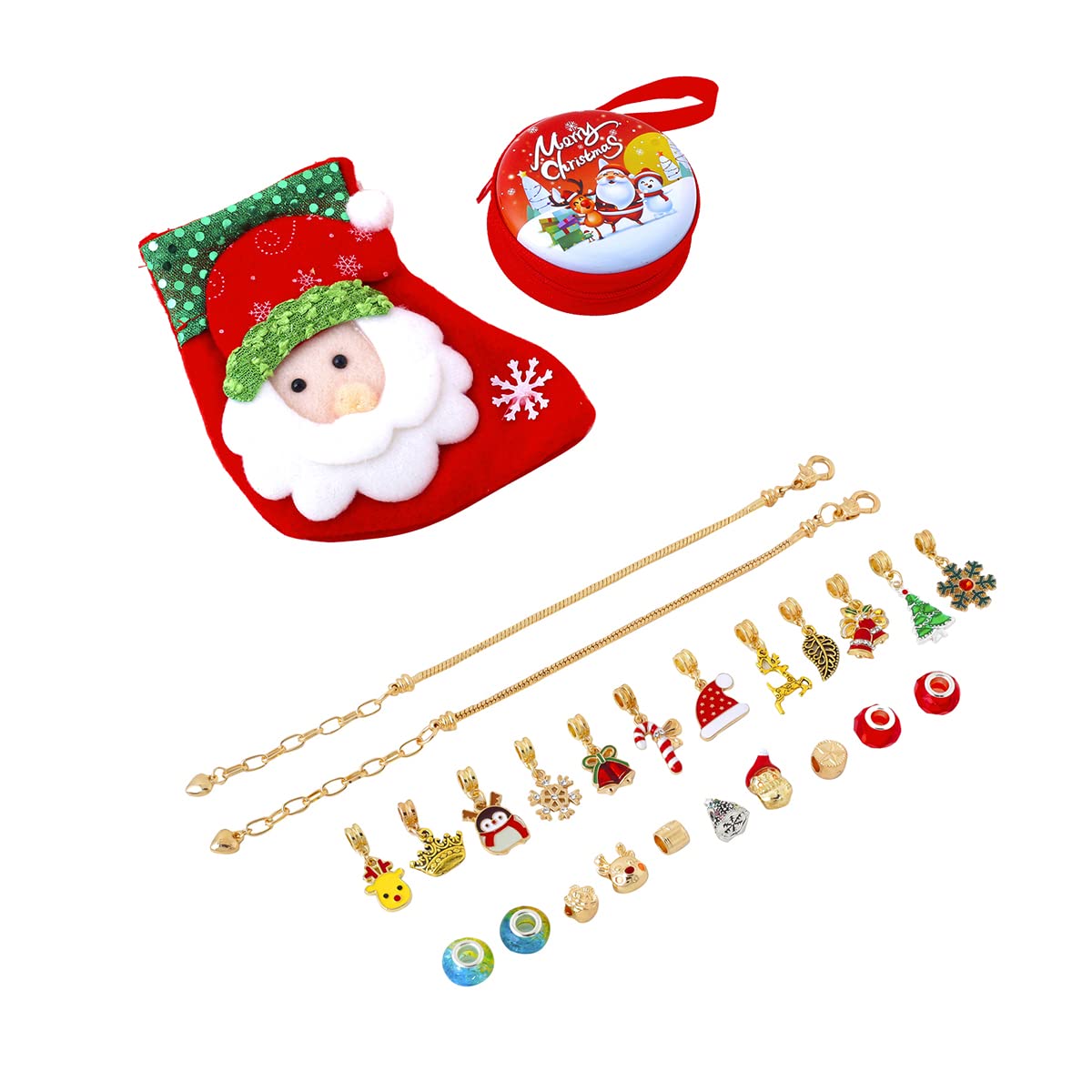 Melbees by Yellow Chimes Jewellery for Girls and Kids Charm Bracelet Making Kit for Girls DIY Christmas Themed Bracelet for Girls Bracelet Jewelry Making Kit for Girls Birthday Gift for Girls. 2