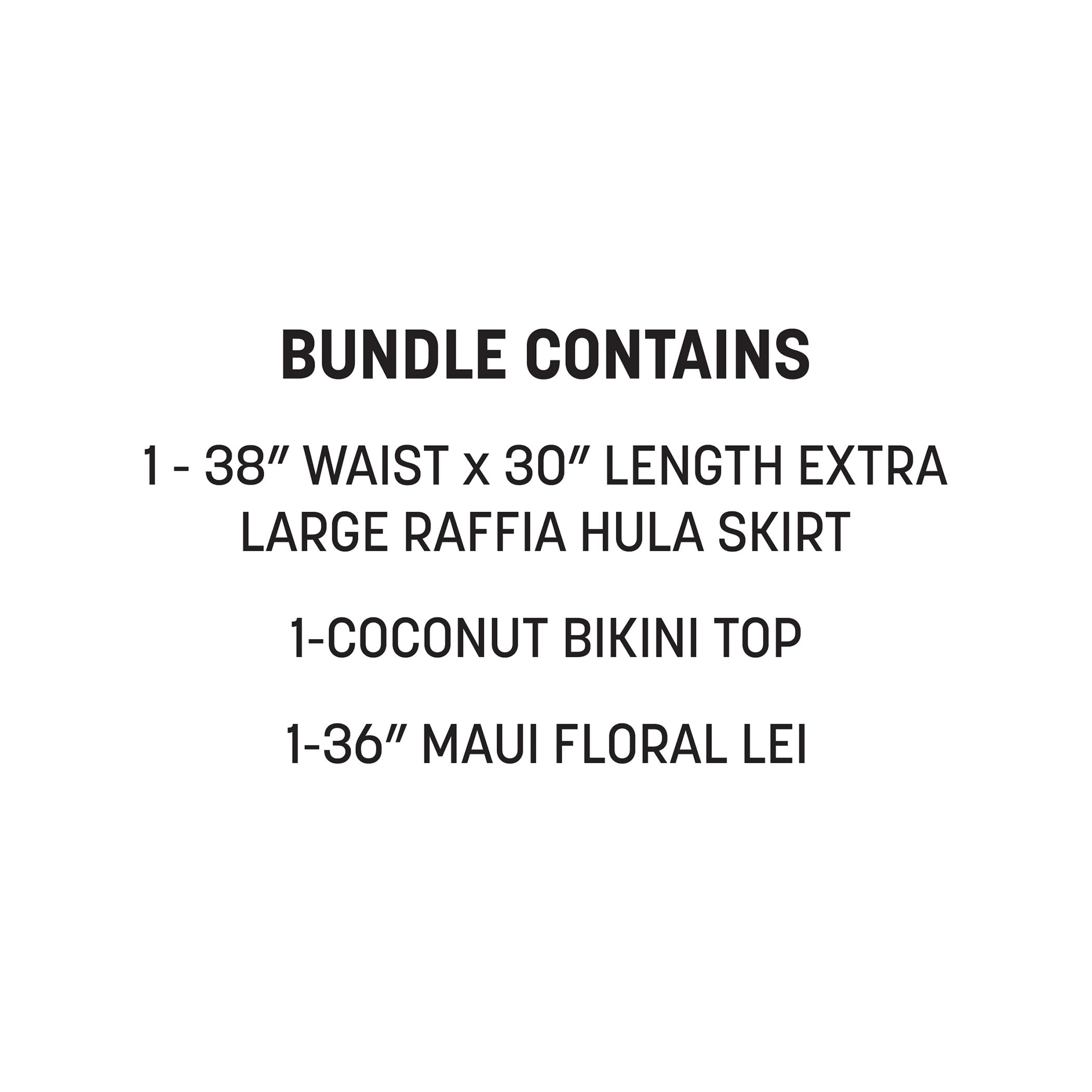 Beistle Tropisches Luau-Kostüm – extra großer Bast-Hula-Rock, verstellbares Kokos-Bikinioberteil und mehrfarbige Blumenlei, Hawaii-Party-Verkleidungsset für Strandveranstaltungen, Sommerfeiern und