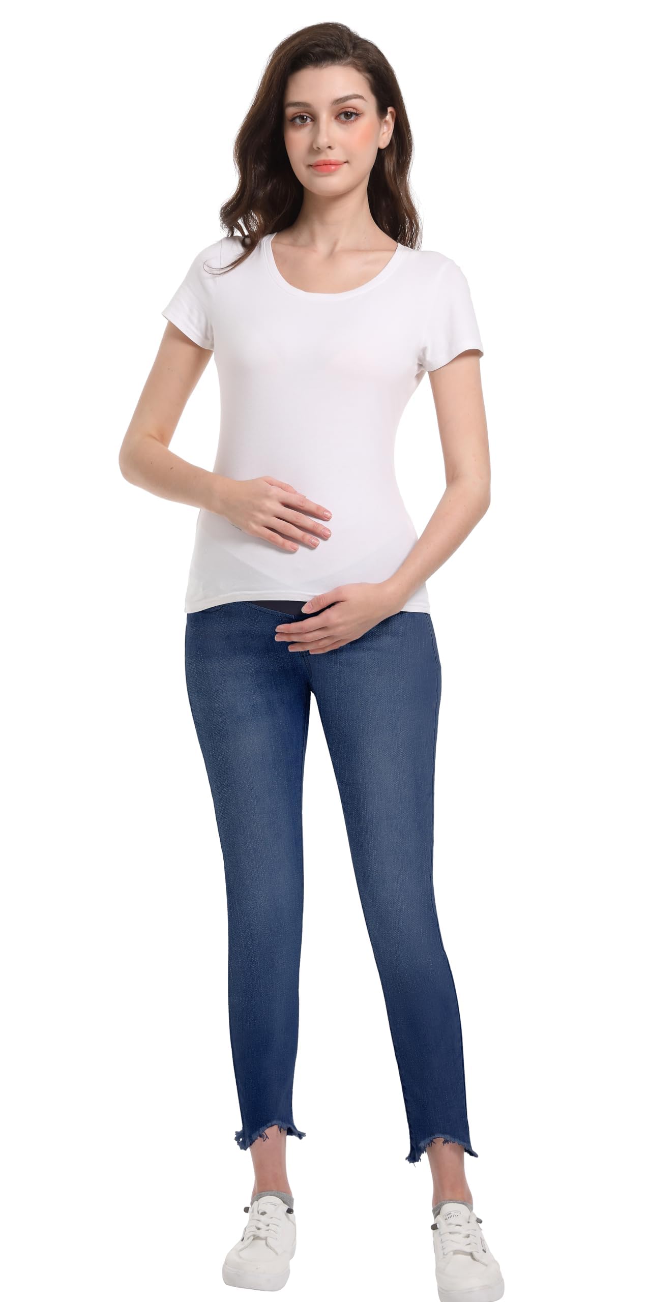 Jean Grossesse Femme Skinny Taille Basse Élastique Pantalon Grossesse