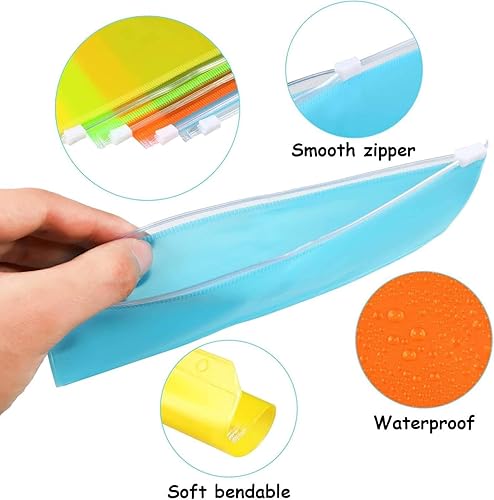 Miniatura 2 de Zonon Carpetas A6 con cremallera, 12 unidades, bolsillos con 6 agujeros, carpeta de presupuesto con sobres para efectivo, bolsa de hojas sueltas