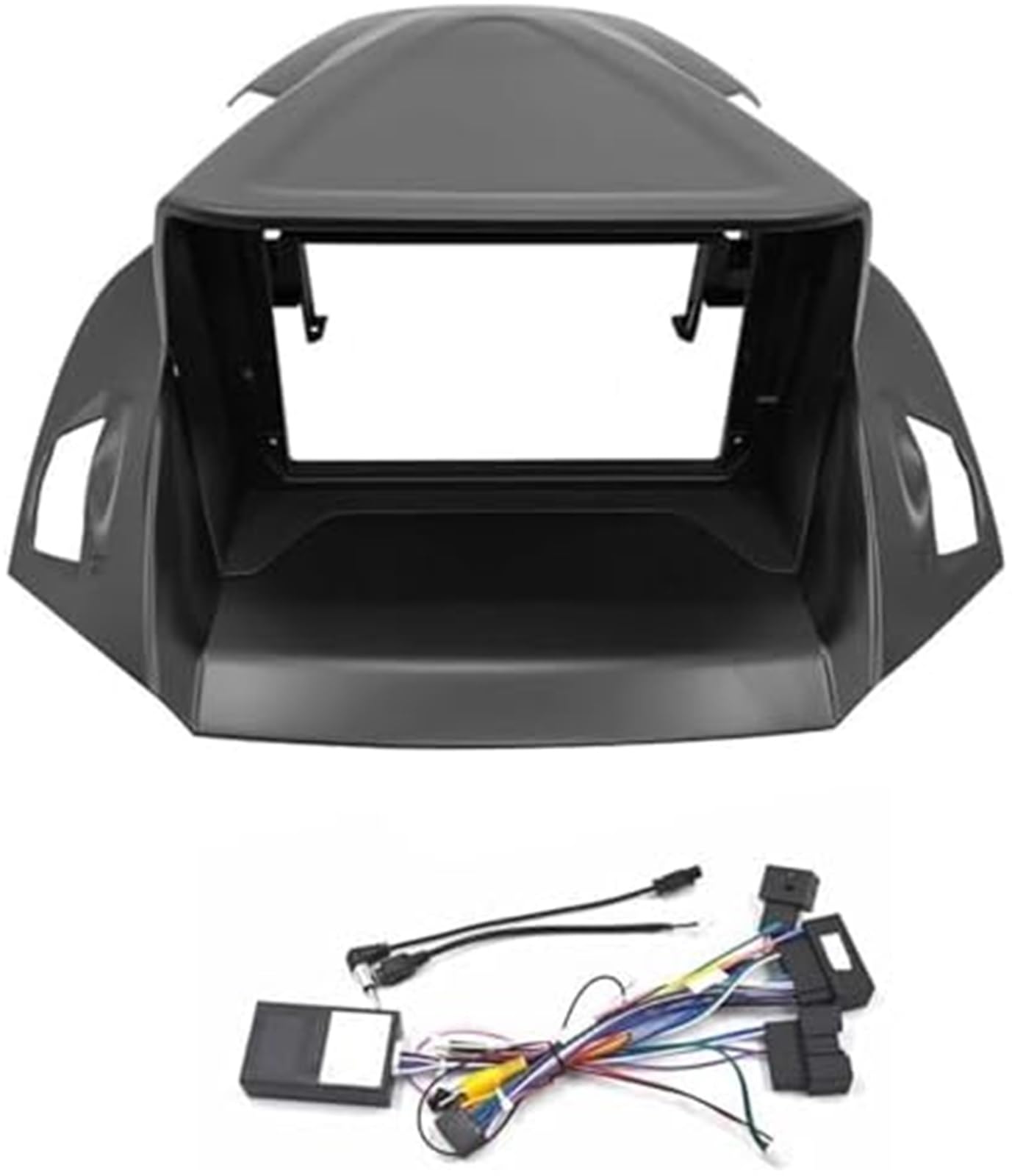 Zestaw samochodowy stereo Rama radia samochodowego, dla Ford Escape 2013-2019 2 Din Dash Mp5 Panel audio 9-calowy duży ekran konsola Fhcbutae(BLACK 1)