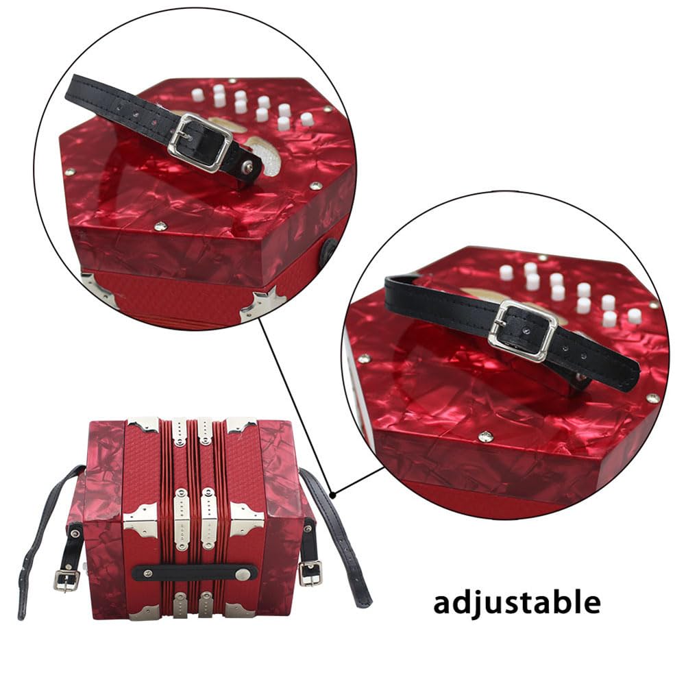 Ziehharmonika-Instrument, Professionelle Ziehharmonika 20 Tasten 40 Reed mit Tragetasche mit Aufbewahrungstasche für Kinder Erwachsene