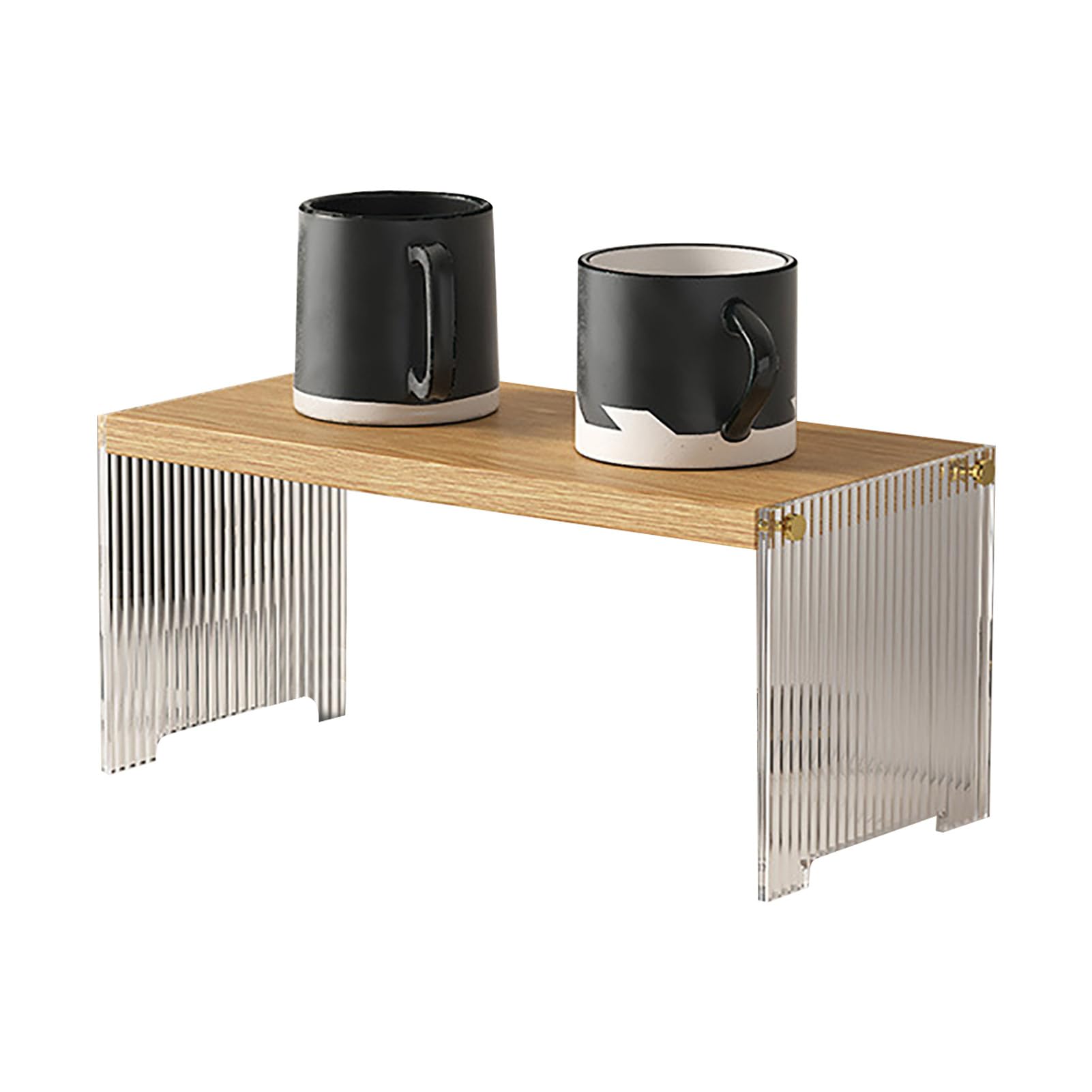 Porte-tasses En Bois 2 étages Gxdamxz - Support à Café Pour Cuisine, Salon, Bureau - Dimensions 40x18x36 Cm, Design Naturel