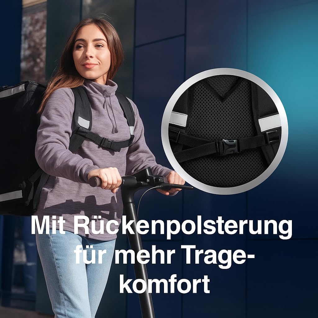 Telescopic Cubic 89L Isolierte Liefertasche erweiterbar & faltbar | Wasserdicht, Thermotasche für Pizza, Essen, Getränke | Reflektierend & strapazierfähig