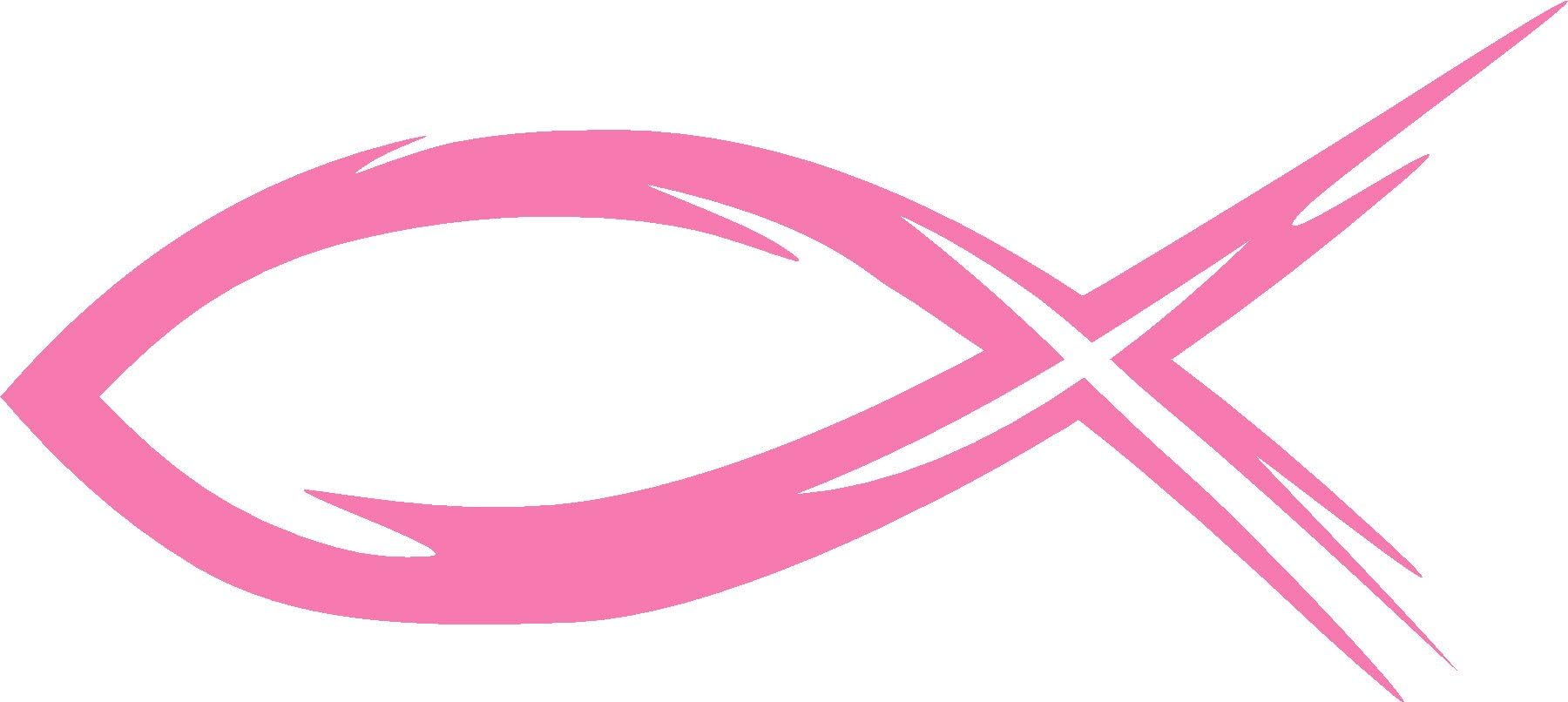 Ichthys, Ichthus, Christian, Jesus, Fish, Hebrew, ?????, Car, Window, Wall, Locker, Laptop, , Vinyl, Sticker, Decal, Label, Multiple Color Choice 3"H X 6"W (Pink)