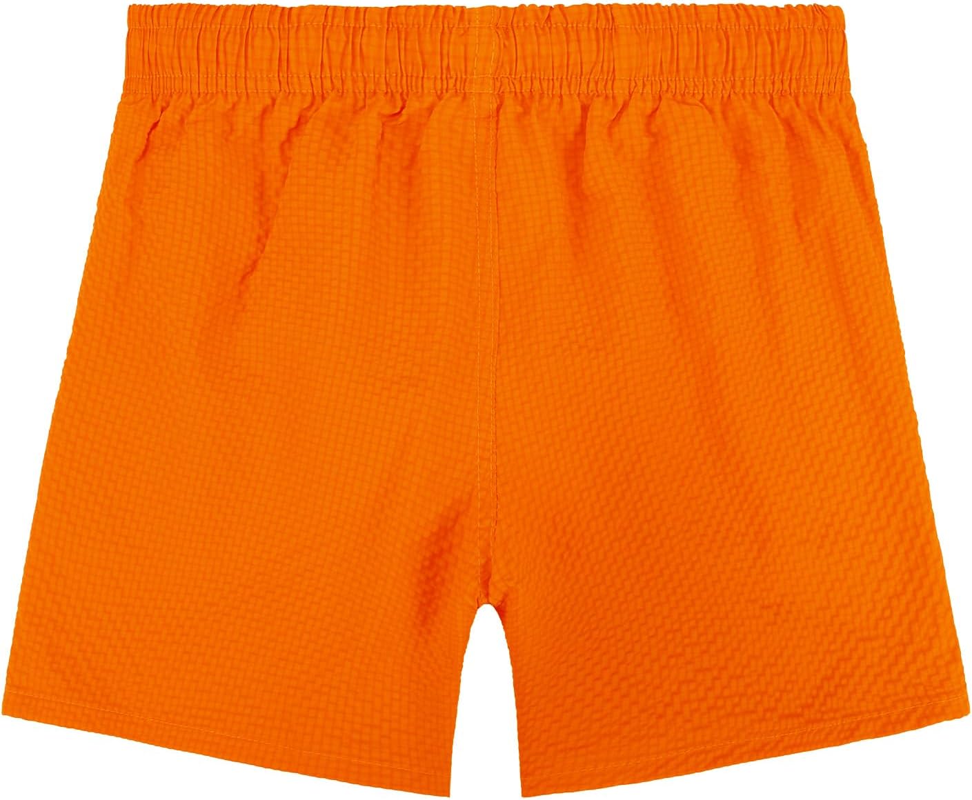 Boys Swim Trunks Quick Dry Textured Grid Board Shorts Mesh Lined Summer Beach Swimwear 5-16 Years