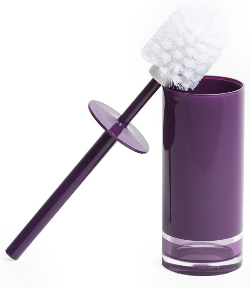 IMMANUEL Float Premium MS Acrylic Toilet Brush With Canister Holder | Purple | Modern Home Decor
