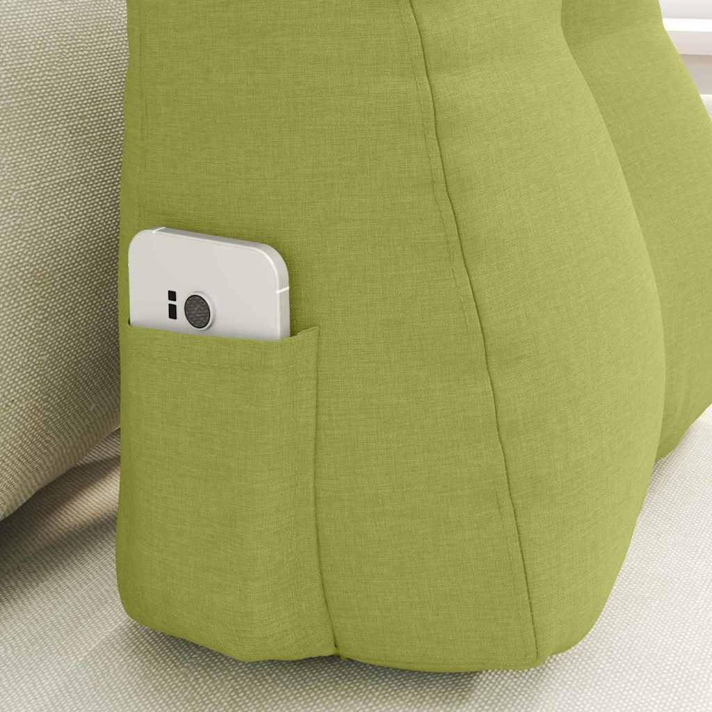 Cuscino di supporto per la schiena, verde chiaro, 45 x 24 x 50 cm, in tessuto con supporto lombare ergonomico, per divano, ufficio, letto e poltrona, comodo cuscino di supporto per colonna