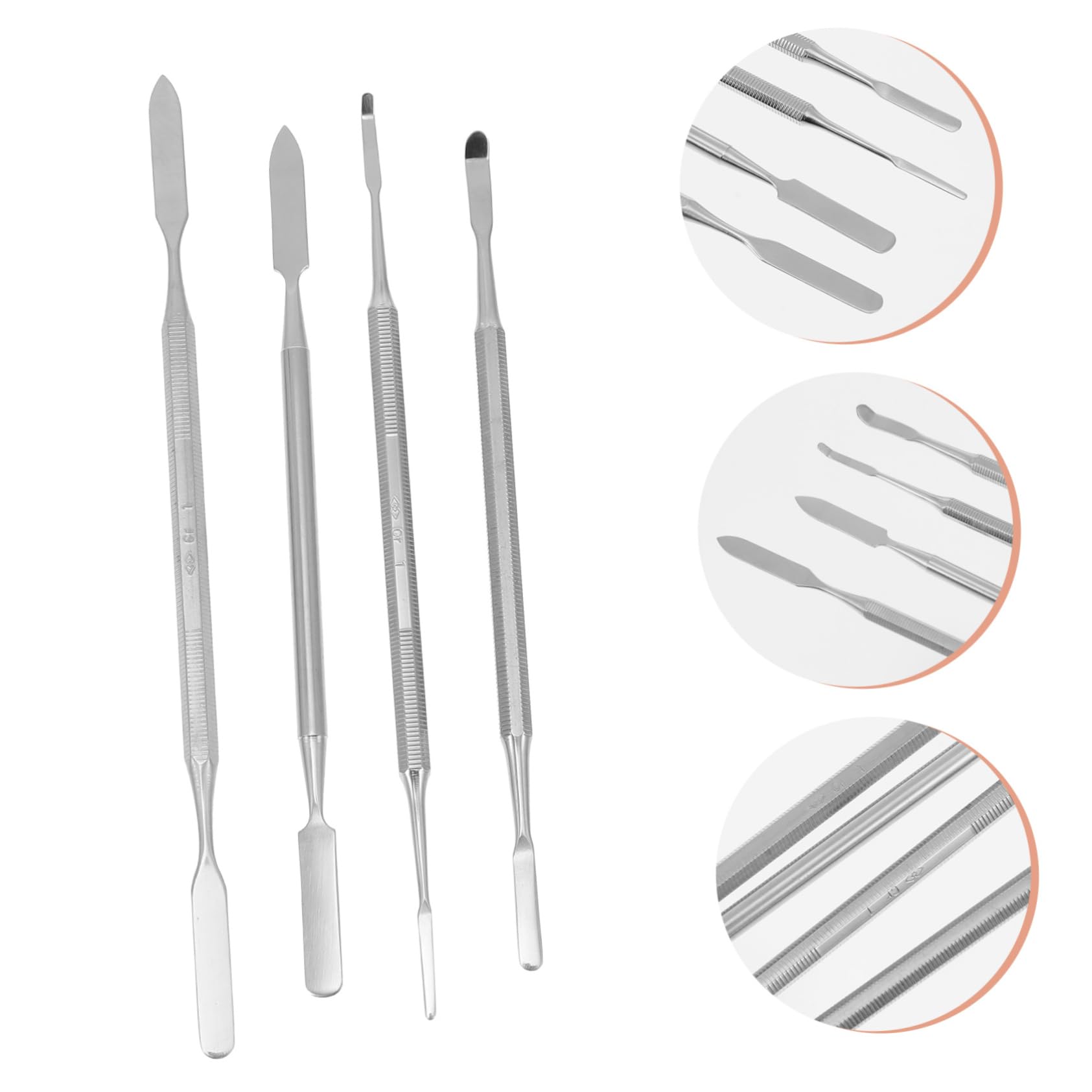 Housoutil 12 Piezas cuchillo de paleta kit de maquillaje espátulas cosméticas varilla de acero inoxidable palo de mezcla de manicura clavo Herramientas de maquillaje cosmético