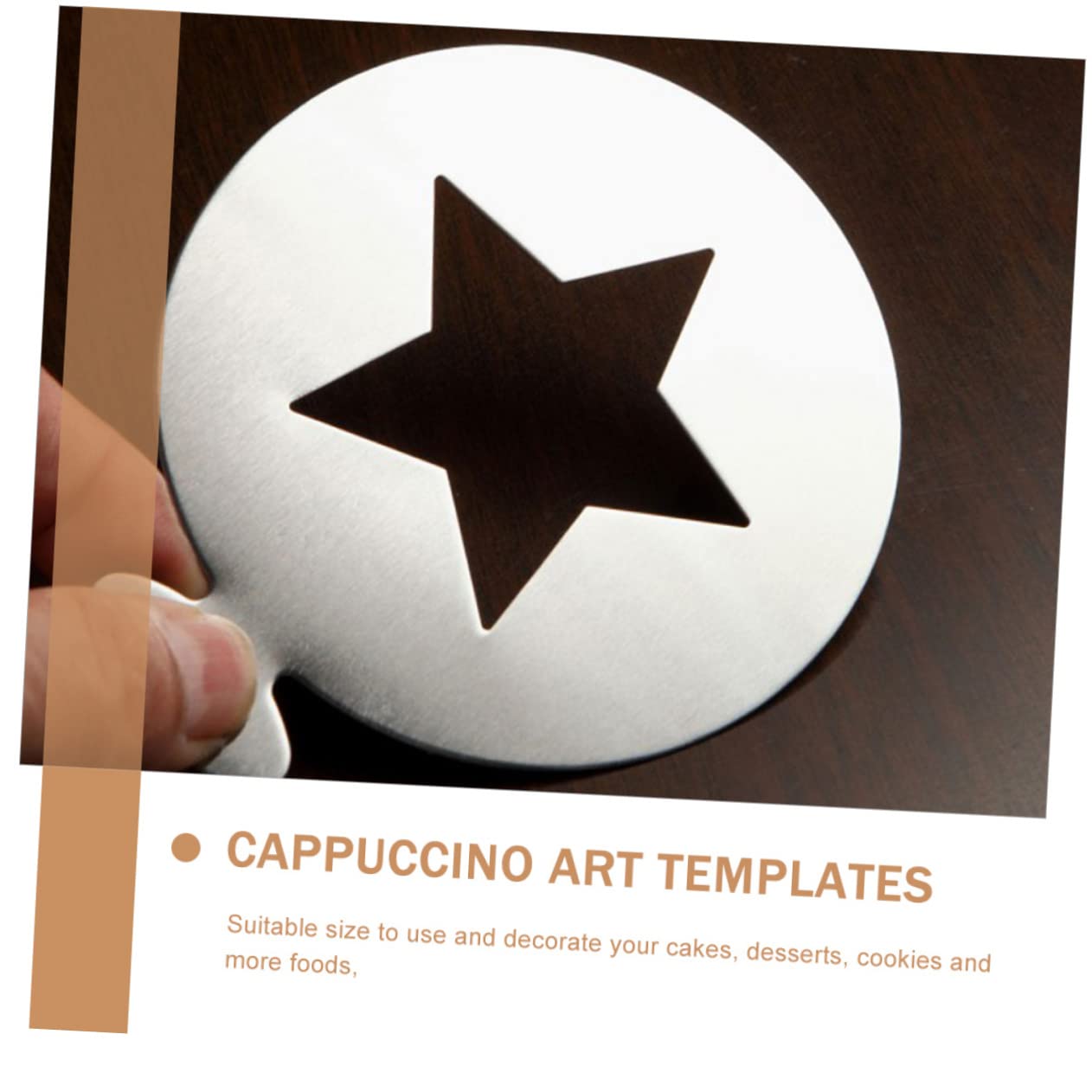 JECOMPRIS DIY Coffee Decorative 2pcs Stainless Steel Latte Art Molds Star Heart Templates