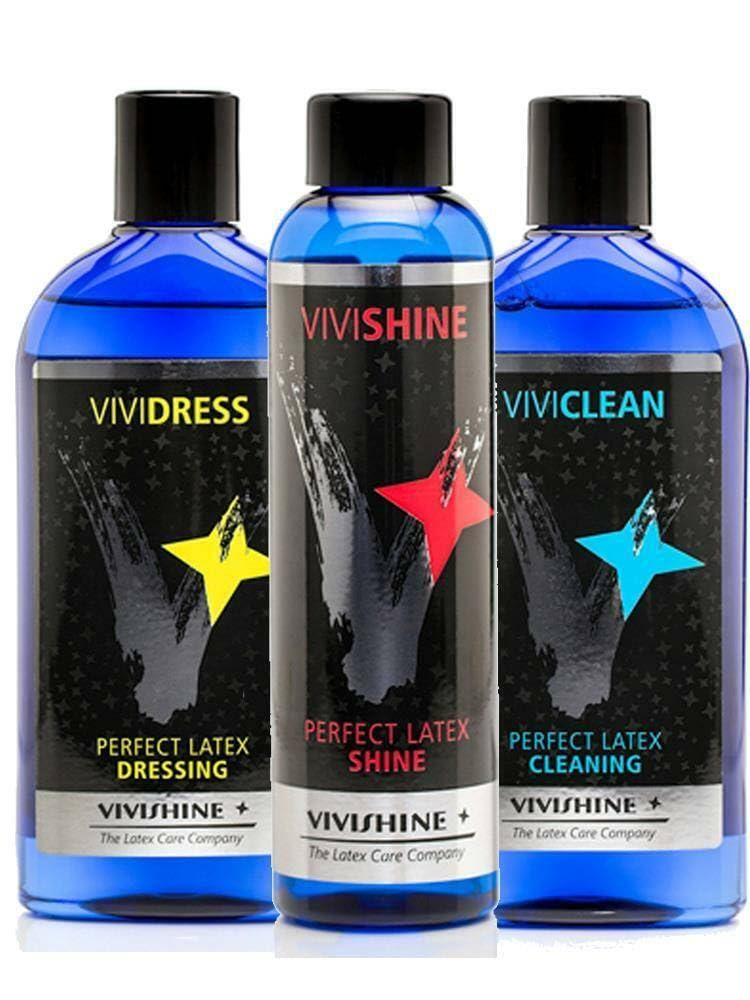 Vivishine - Pack de 3 para látex - Vivishine 150 ml + Viviclean 250 ml, Vividress 250 ml
