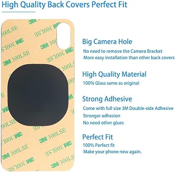 オリジナル リアバックガラス 交換用 iPhone X 5.8インチ対応 すべてのキャリアに接着剤と修理用Xツールが取り付けられていますシルバー